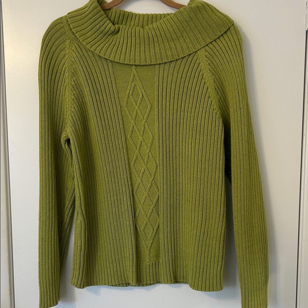 Elegant Olive Cowl Neck Sweater